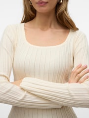 VERO MODA Cream Long Sleeve Scoop Neck Knitted Top - Image 5 of 6