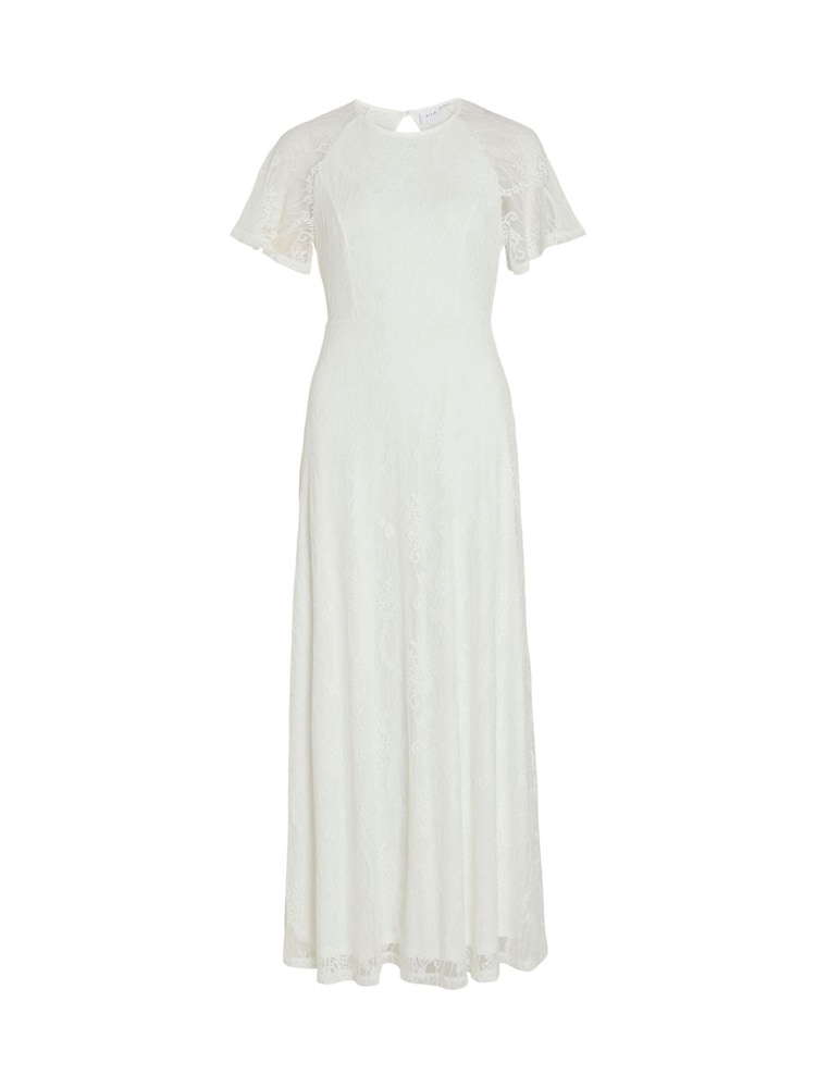 Weiß - VILA Angel Short Sleeve Lace Maxi Occasion Dress - Bild 7 von 7 Weiß - VILA Angel Short Sleeve Lace Maxi Occasion Dress - Bild 7 von 7