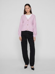 VILA Pink Button Down Knitted Cardigan - Image 3 of 5