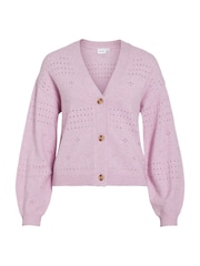 VILA Pink Button Down Knitted Cardigan - Image 5 of 5