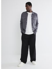 River Island Grey Slim Fit Jersey Overshirt - Image 2 of 5