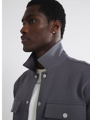 River Island Grey Slim Fit Jersey Overshirt - Image 3 of 5