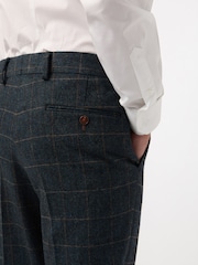 Antique Rogue Blue Dax Herringbone Check Trousers - Image 2 of 2