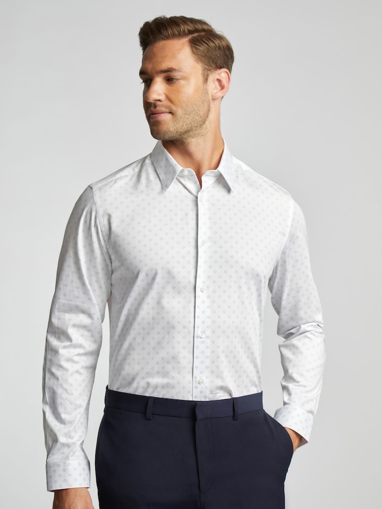 Ted Baker White Jasse Geo Stencil Shirt - Image 1 of 3