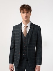 Antique Rogue Blue Dax Herringbone Check Jacket - Image 1 of 3