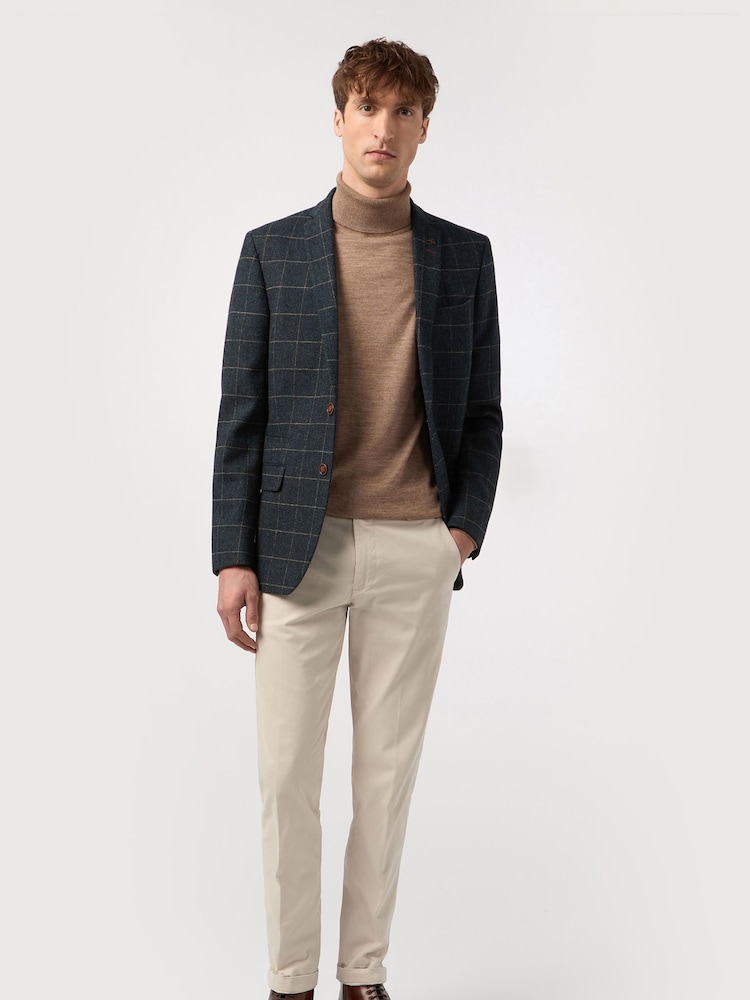 Antique Rogue Blue Dax Herringbone Check Jacket - Image 5 of 5
