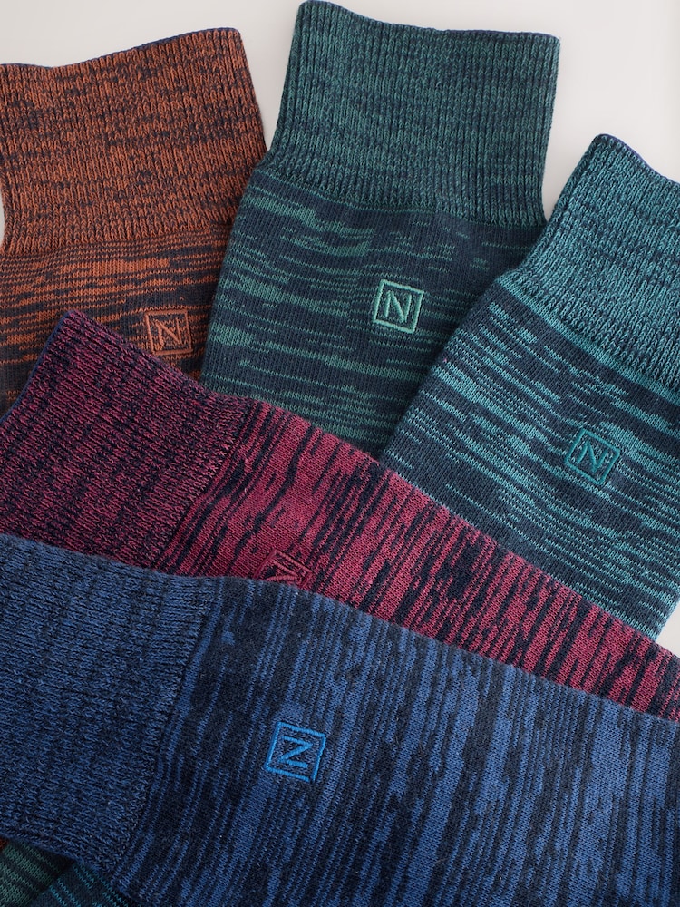 Rich Orange/Blue 5 Pack Embroidered Lasting Fresh Socks - Image 9 of 9 Rich Orange/Blue 5 Pack Embroidered Lasting Fresh Socks - Image 9 of 9