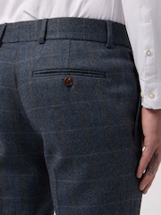Antique Rogue Navy Blue Maverick Hbone Check Trousers - Image 2 of 2