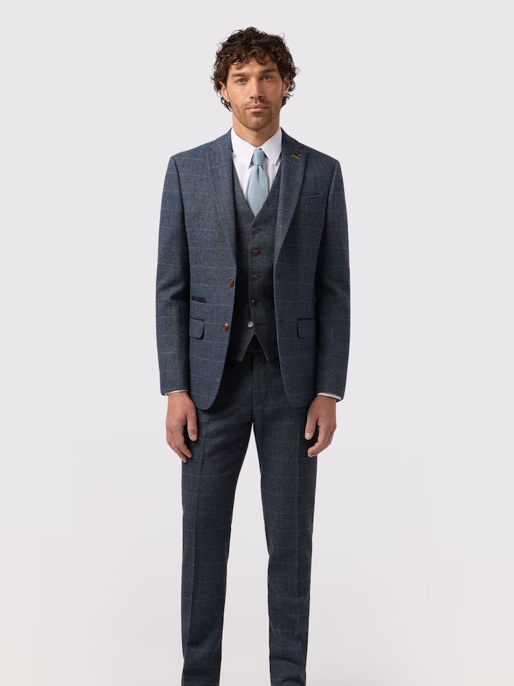 Antique Rogue Blue Maverick Hbone Check Jacket - Image 2 of 4