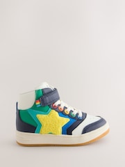 Little Bird by Jools Oliver Multi Rainbow Boucle Star Hi-Top Trainers - Image 1 of 6