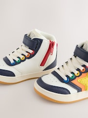 Little Bird by Jools Oliver Multi Rainbow Boucle Star Hi-Top Trainers - Image 4 of 6