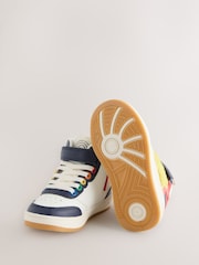 Little Bird by Jools Oliver Multi Rainbow Boucle Star Hi-Top Trainers - Image 6 of 6