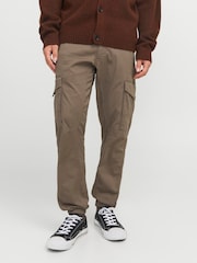 JACK & JONES Grey Slim Fit Cargo Trousers - Image 1 of 5
