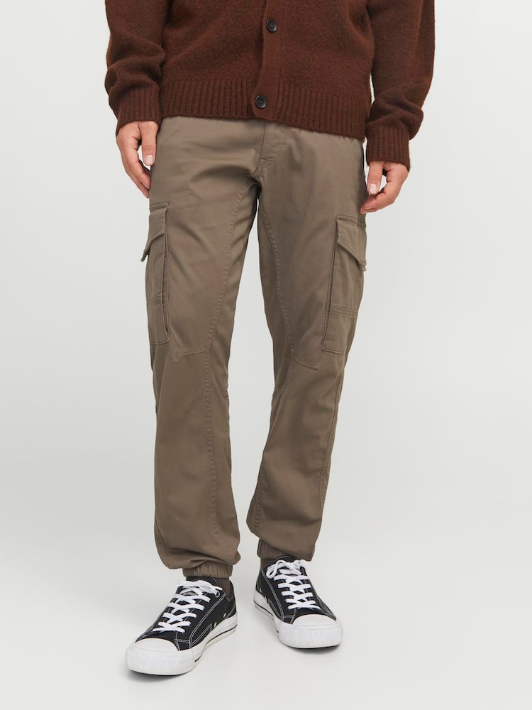 JACK & JONES Grey Slim Fit Cargo Trousers - Image 1 of 5