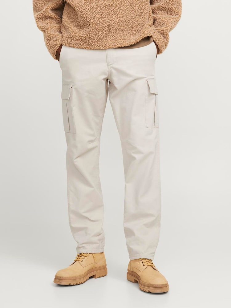JACK & JONES Grey Loose Fit Cargo Trousers - Image 1 of 4