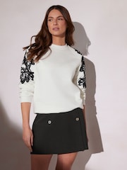 Star by Julien MacDonald White 100% Cotton Embroidered Sweat Top - Image 4 of 5