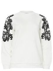 Star by Julien MacDonald White 100% Cotton Embroidered Sweat Top - Image 5 of 5