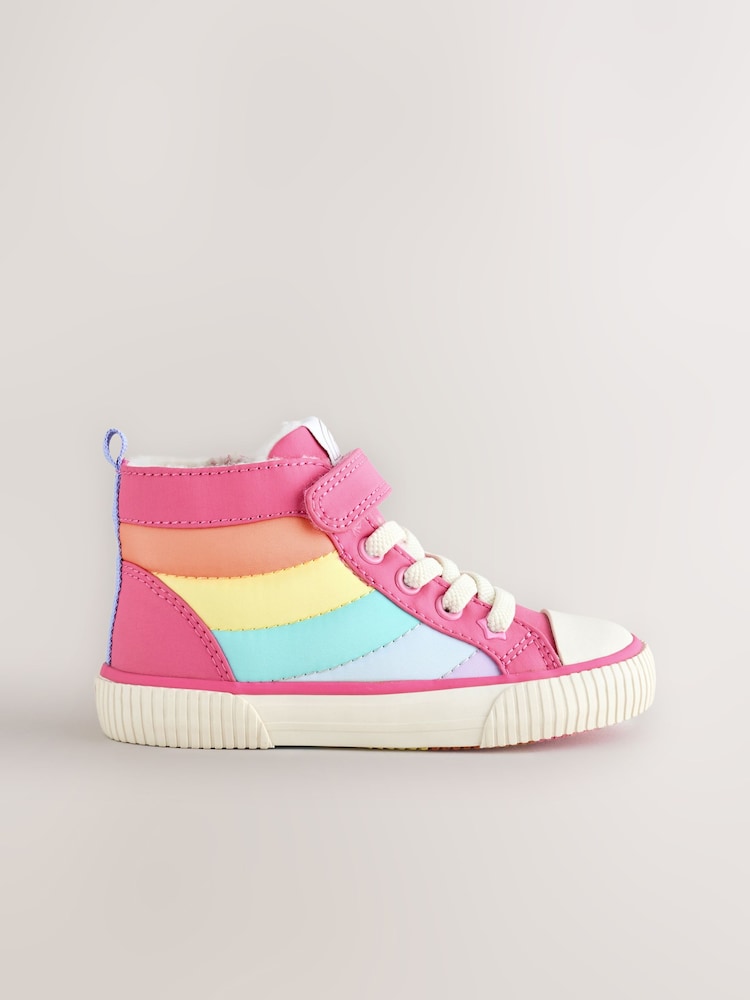Little Bird by Jools Oliver Multi Pastel Padded Hi-Top Trainers - Image 2 of 7 Little Bird by Jools Oliver Multi Pastel Padded Hi-Top Trainers - Image 2 of 7