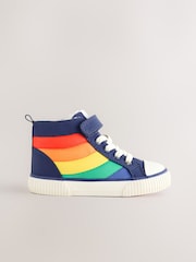 Little Bird by Jools Oliver Bright Rainbow Padded Hi-Top Trainers - Image 1 of 6