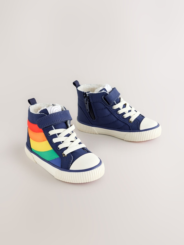 Little Bird by Jools Oliver Bright Rainbow Padded Hi-Top Trainers - Image 2 of 6 Little Bird by Jools Oliver Bright Rainbow Padded Hi-Top Trainers - Image 2 of 6