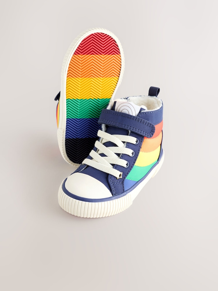 Little Bird by Jools Oliver Bright Rainbow Padded Hi-Top Trainers - Image 6 of 6 Little Bird by Jools Oliver Bright Rainbow Padded Hi-Top Trainers - Image 6 of 6