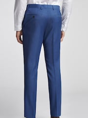 Ted Baker Cobalt Blue Forbe Sharkskin Slim Trousers - Image 2 of 4