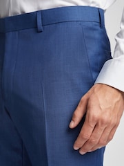 Ted Baker Cobalt Blue Forbe Sharkskin Slim Trousers - Image 3 of 4