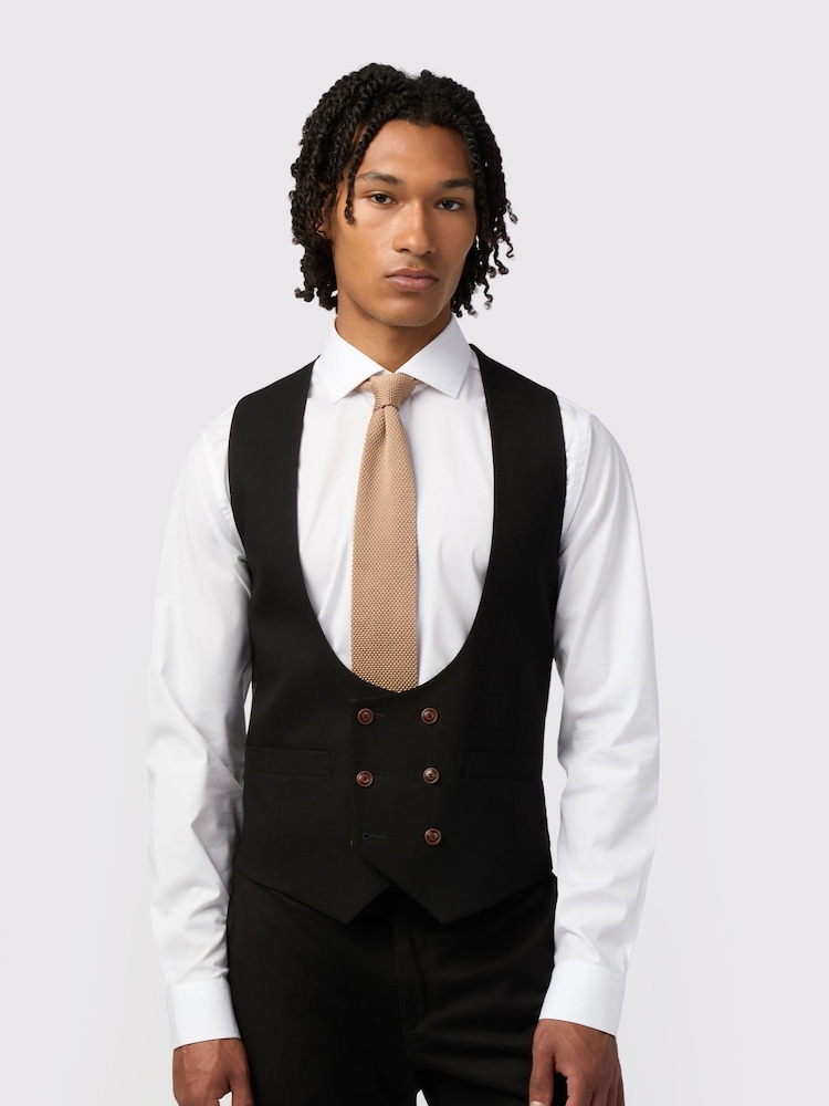 Antique Rogue Black Blake Texture Waistcoat - Image 1 of 5