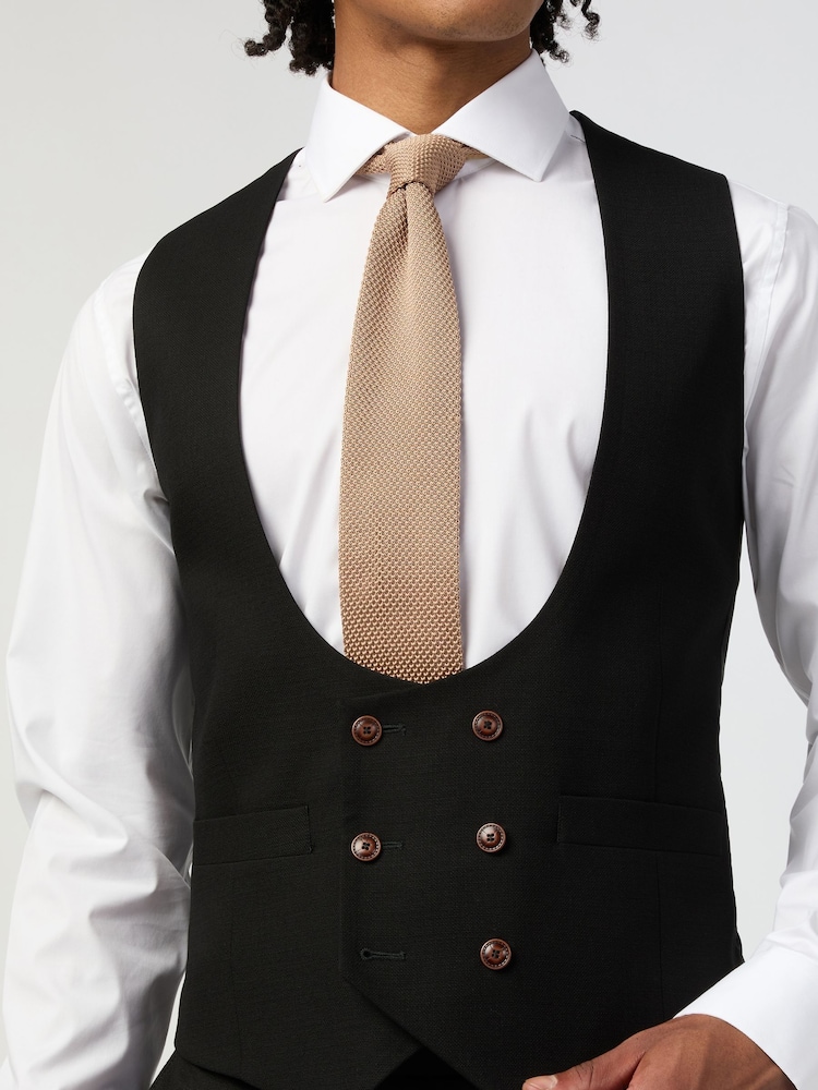Antique Rogue Black Blake Texture Waistcoat - Image 2 of 5