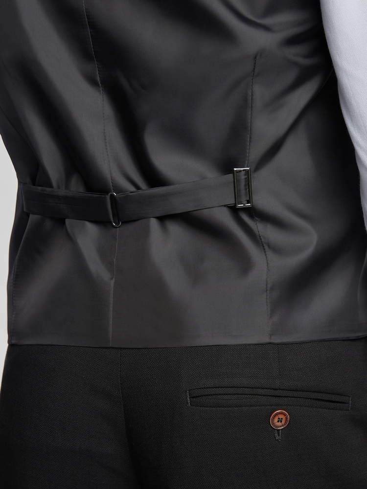 Antique Rogue Black Blake Texture Waistcoat - Image 5 of 5