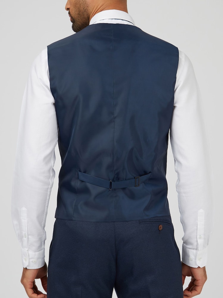 Antique Rogue Blue Blake Texture Waistcoat - Image 2 of 3