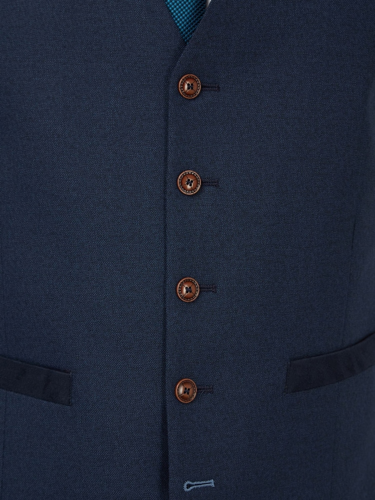 Antique Rogue Blue Blake Texture Waistcoat - Image 3 of 3