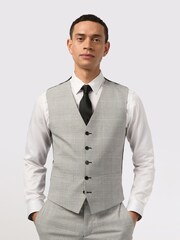 Antique Rogue Grey Monochrome Check Waistcoat - Image 1 of 2