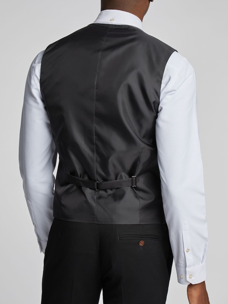 Antique Rogue Black Blake Texture Waistcoat - Image 2 of 5