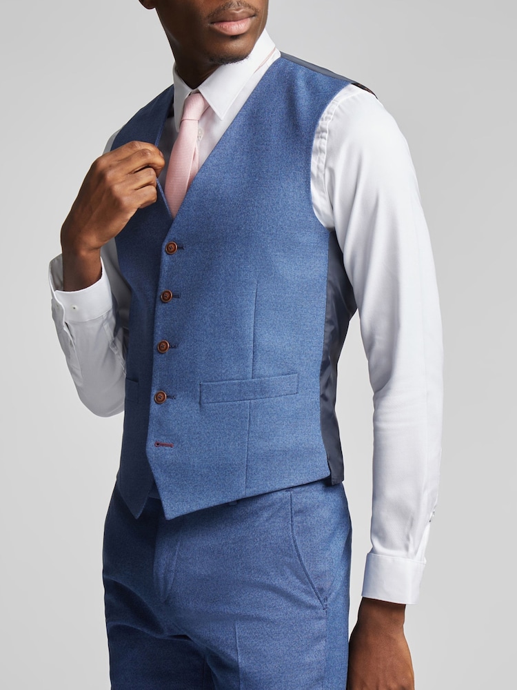 Antique Rogue Blue Blake Texture Waistcoat - Image 1 of 3