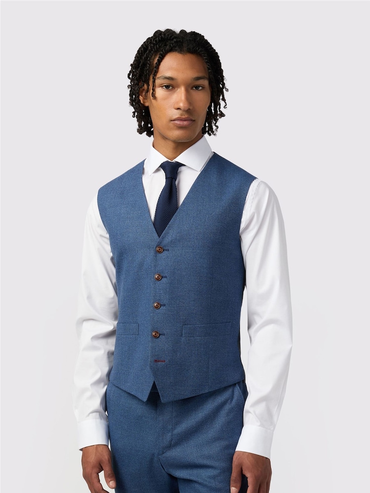 Antique Rogue Blue Blake Texture Waistcoat - Image 1 of 2 Antique Rogue Blue Blake Texture Waistcoat - Image 1 of 2