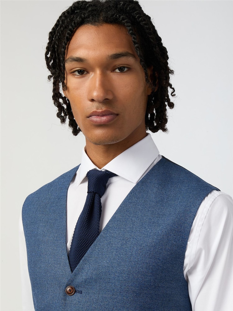 Antique Rogue Blue Blake Texture Waistcoat - Image 2 of 2 Antique Rogue Blue Blake Texture Waistcoat - Image 2 of 2