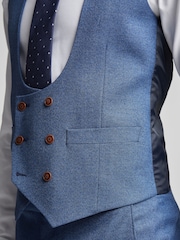 Antique Rogue Blue Blake Texture Waistcoat - Image 3 of 3