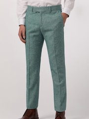 Antique Rogue Green Herringbone Tweed Trousers - Image 1 of 2