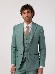 Antique Rogue Green Herringbone Tweed Jacket - Image 2 of 4