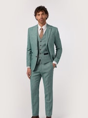 Antique Rogue Green Herringbone Tweed Jacket - Image 3 of 4