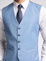 Ted Baker Blue Blake Sharkskin Slim Waistcoat - Image 3 of 4