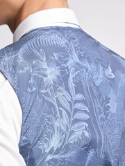 Ted Baker Blue Blake Sharkskin Slim Waistcoat - Image 4 of 4