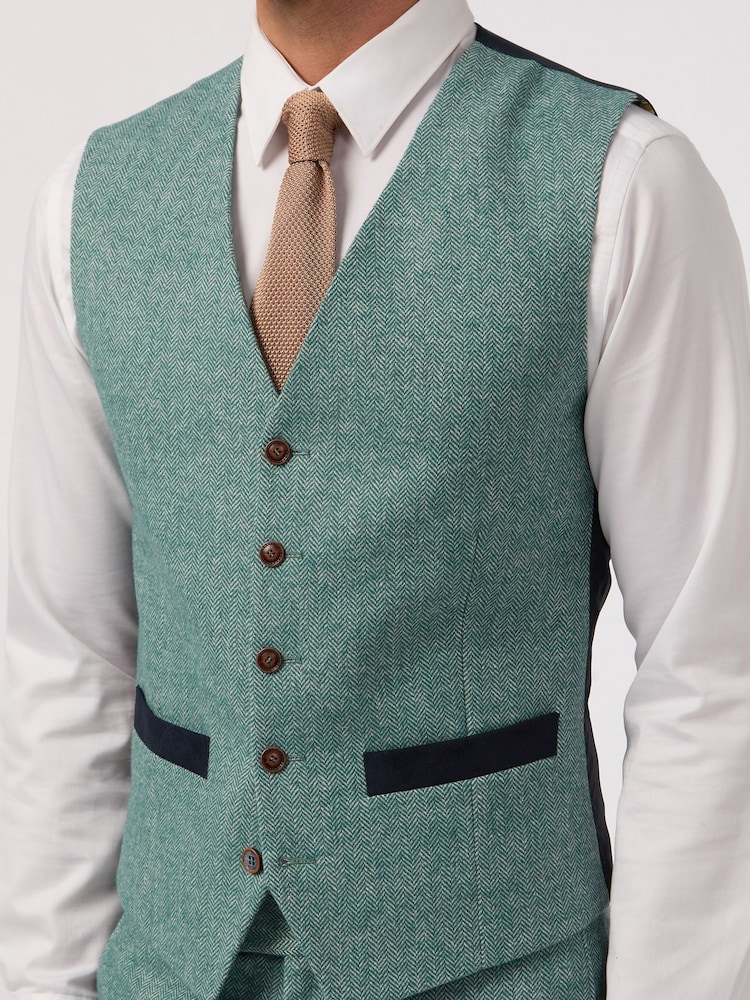 Antique Rogue Green Tweed Waistcoat - Image 2 of 2