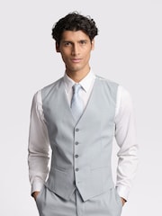 Ted Baker Blue Heath Duckegg Sharkskin Slim Waistcoat - Image 1 of 4