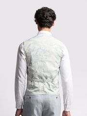 Ted Baker Blue Heath Duckegg Sharkskin Slim Waistcoat - Image 2 of 4