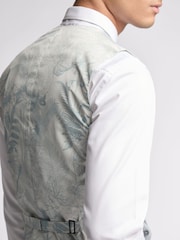 Ted Baker Blue Heath Duckegg Sharkskin Slim Waistcoat - Image 3 of 4