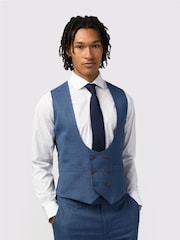 Antique Rogue Blue Blake Texture DB Waistcoat - Image 1 of 2