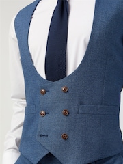 Antique Rogue Blue Blake Texture DB Waistcoat - Image 2 of 2