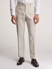 Ted Baker Natural Morris Cotton Linen Slim Trousers - Image 1 of 3
